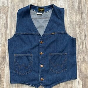 Wrangler Men's Dark Blue Denim Vest